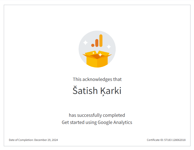 Google Analytics Certificate
